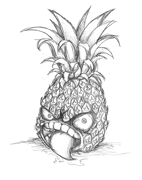 500x631 Psychotic Pineapple By Ge B