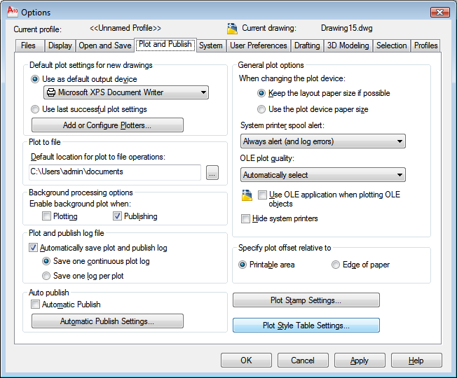 652x540 Autocad 2010 User Documentation Plot And Publish Tab (Options