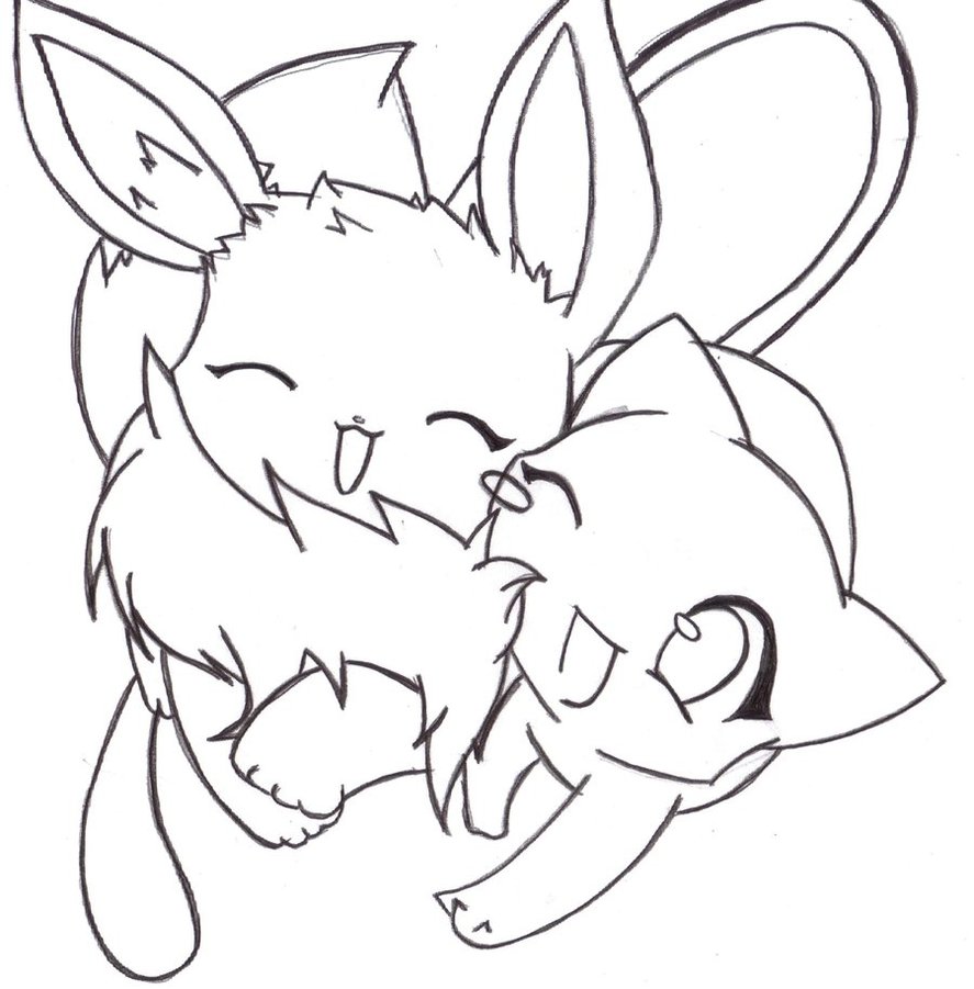 887x901 Mew And Eevee By Icandycum