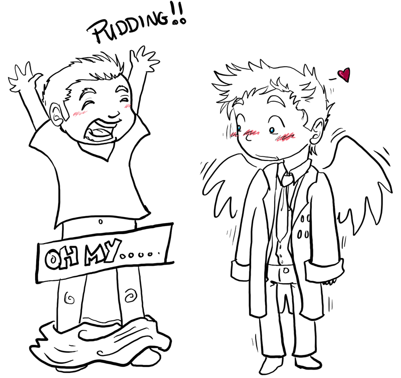 800x754 Pudding Supernatural Cas Dean By Goldbryn