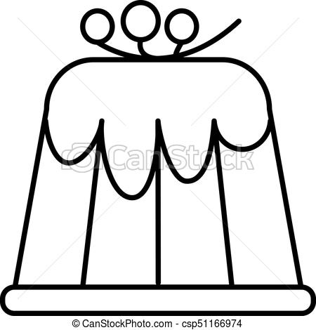 450x470 Pudding Vector Line Icon, Sign, Illustration On Background