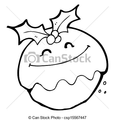 450x470 Cartoon Christmas Pudding Drawing