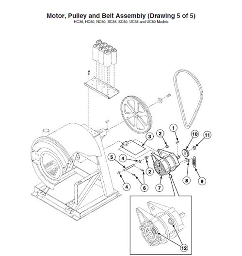 499x527 Motor, Pulley And Belt Assembly (Drawing 5 Of 5)