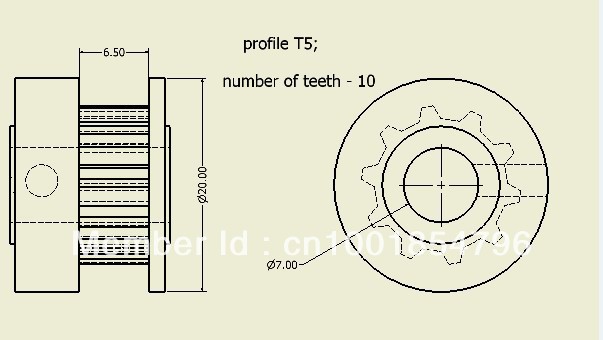 603x340 T5 Timing Pulley 6mm Width 10 Teeth With Aluminum According To