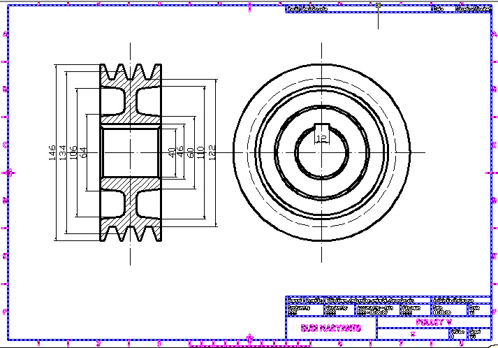 713x498 Techdrawing Drawing V Pulley