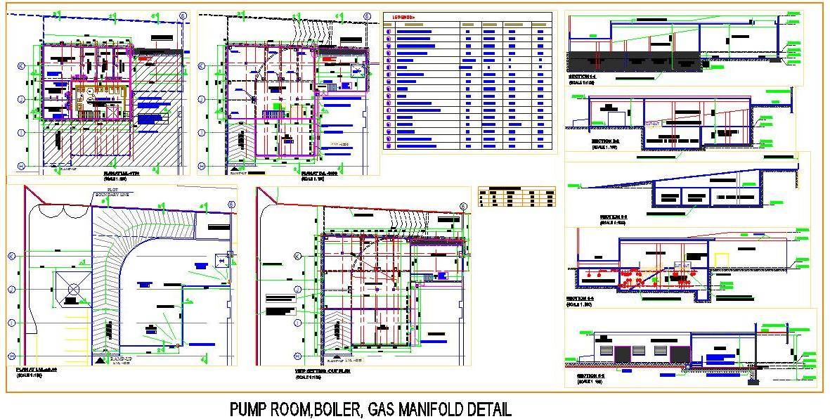 1181x596 Boiler, Pump Room Working Drawing Plan N Design