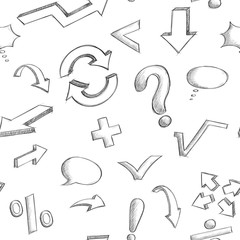 240x240 Mathematics And Punctuation Symbols. Hand Drawn Sketch