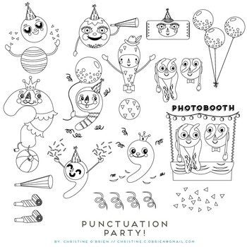 350x350 Punctuation Party! Punctuation Marks Clip Art Set Punctuation