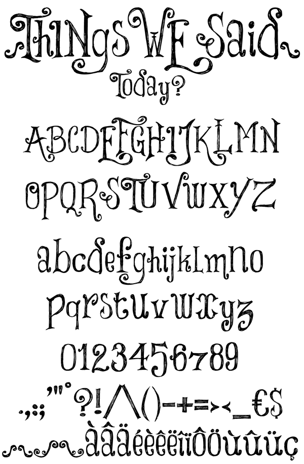 600x916 Things We Said Font