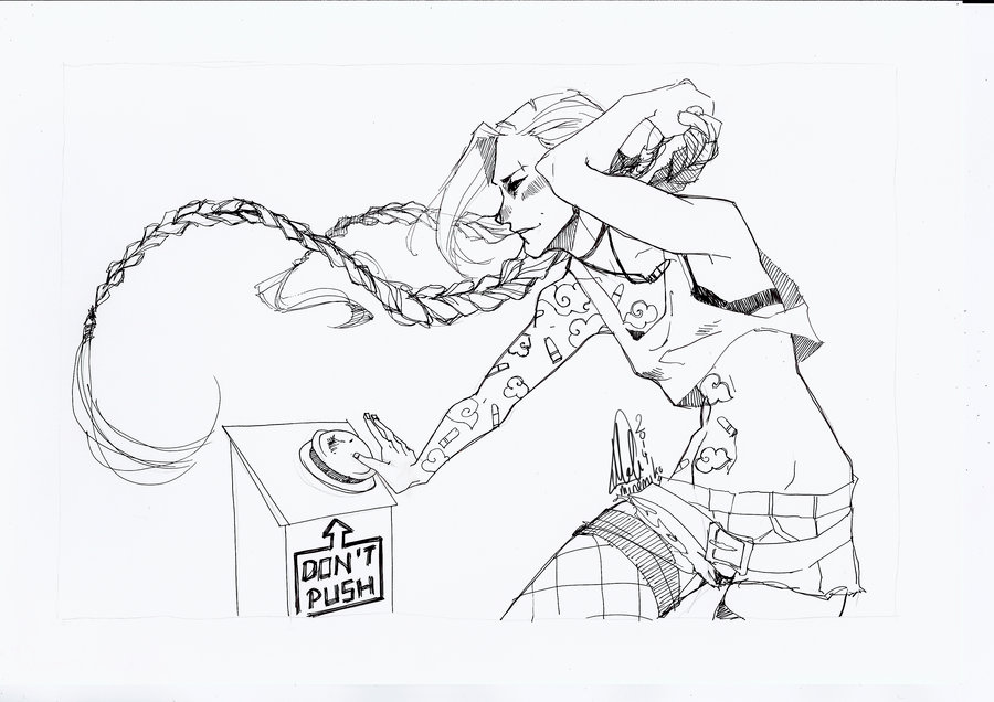 900x636 Jinx [Fanart] Don'T Push By Minemikomali