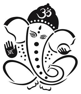 259x300 Asmi Collections Pvc Wall Stickers Beautiful Black God Ganesha Ebay