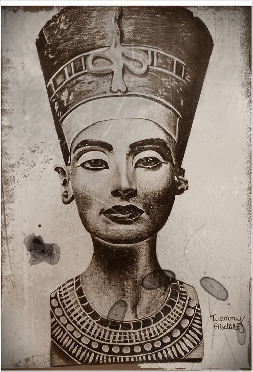 500x735 Queen Nefertiti Tattoo Drawing