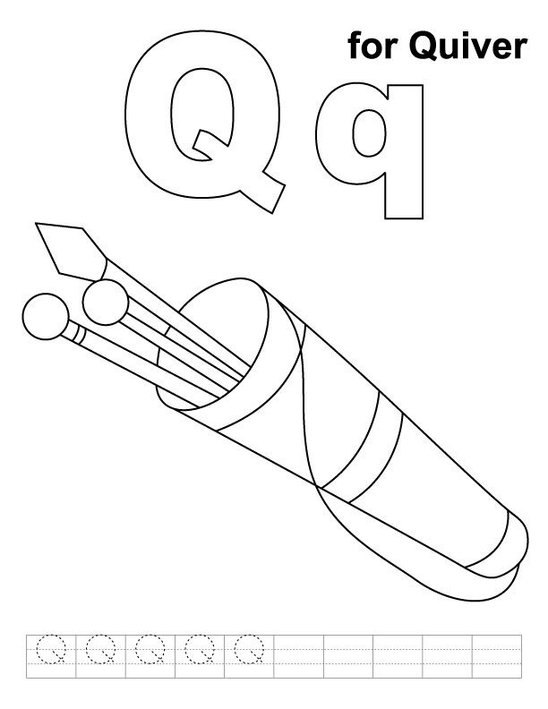 612x792 Q For Quiver Coloring Page With Handwriting Practice Letter Q
