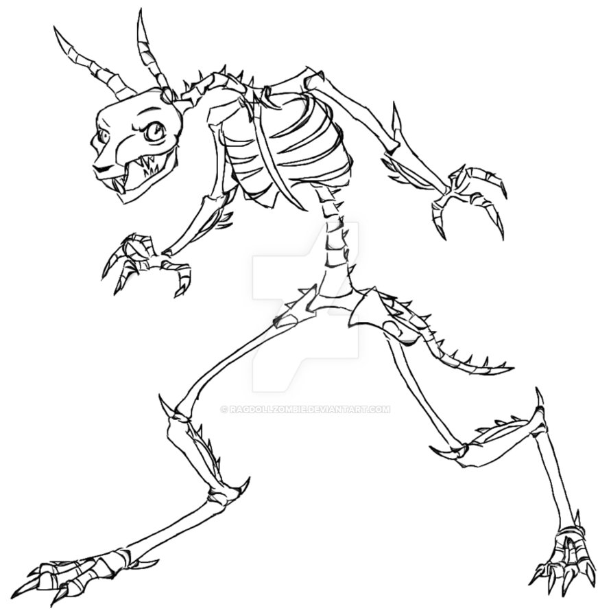 891x896 Skeleton Rabbit By Ragdollzombie