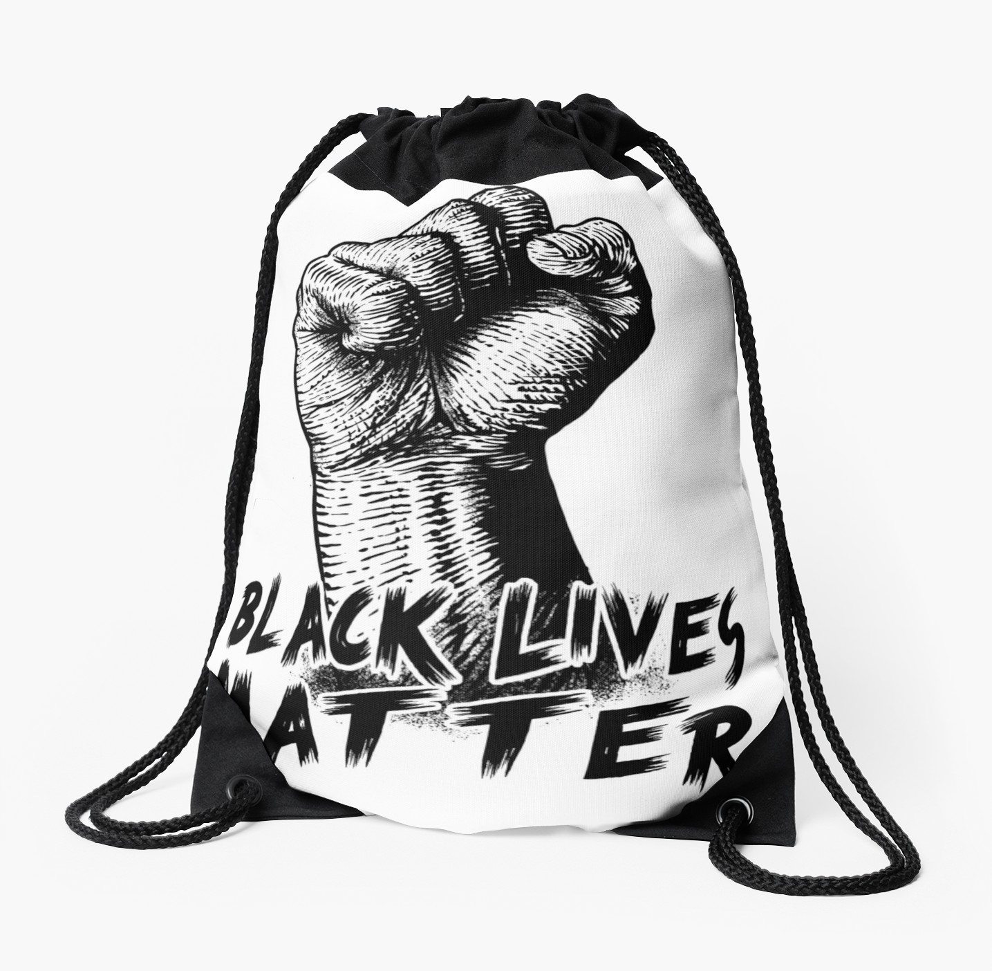 1435x1404 Black Lives Matter Race Unity Say No Racism T Shirt Drawstring