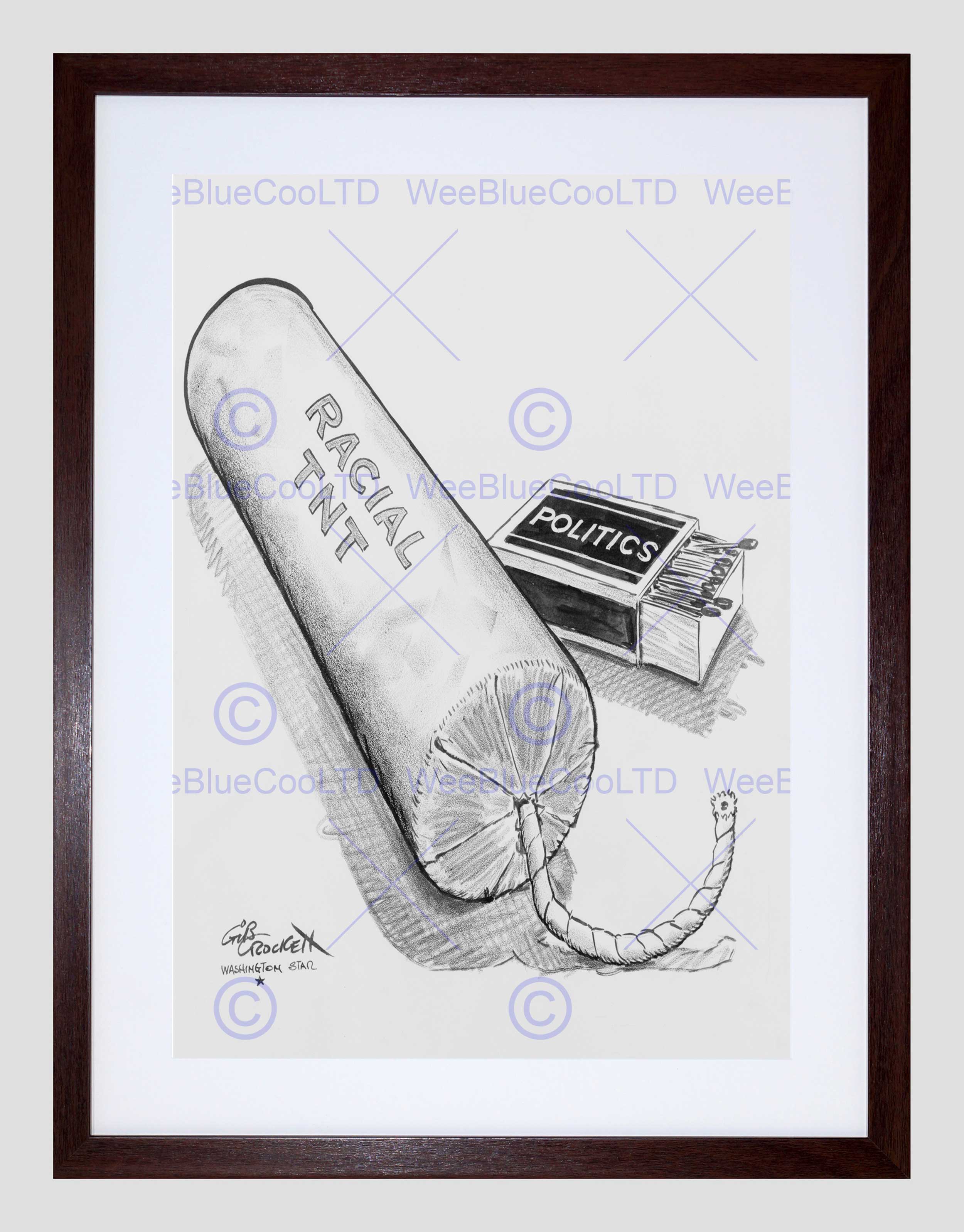 2500x3195 Paintings Drawing Racism Tnt Dynamite Stick New Framed Art Print