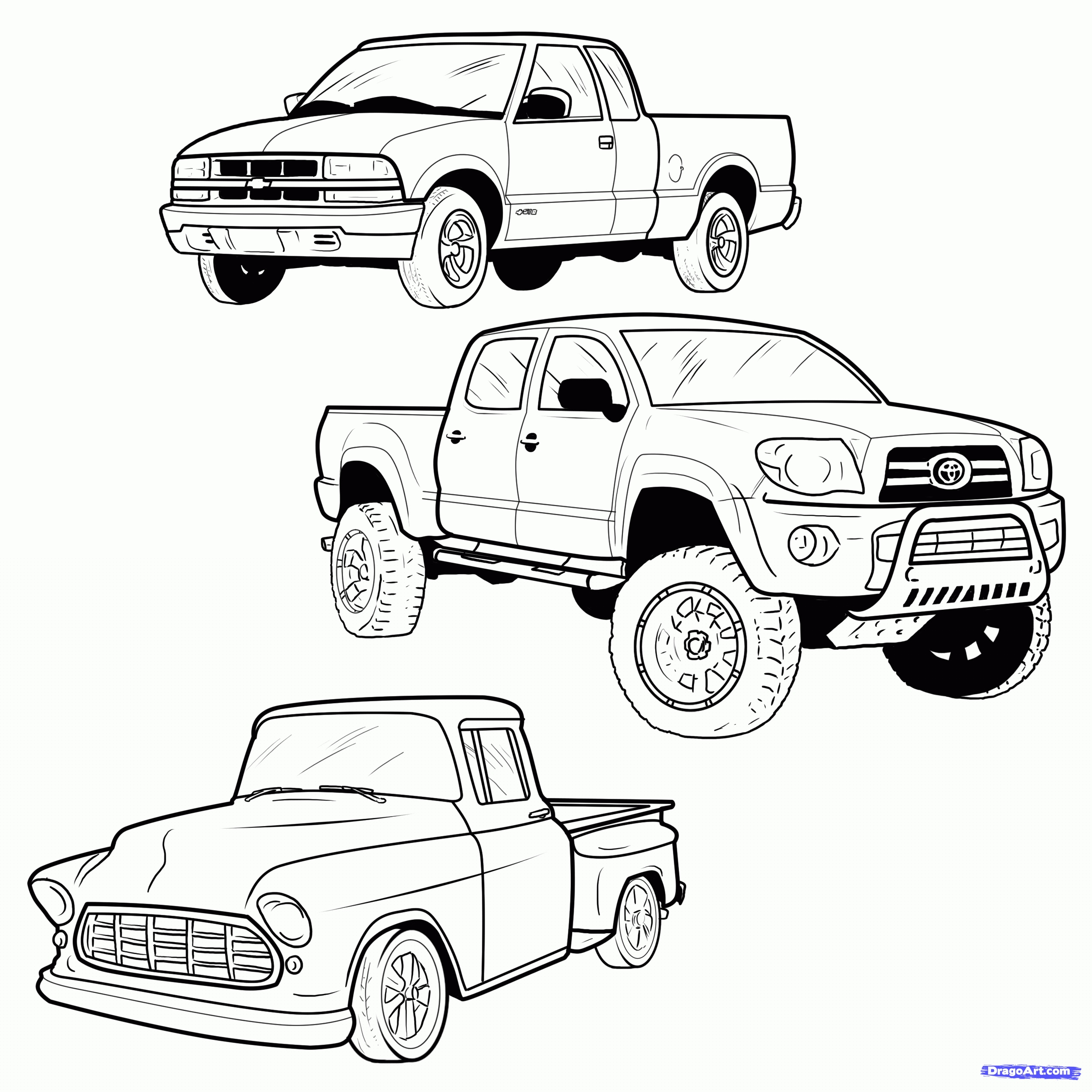2550x2550 Drawn Truck Dodge