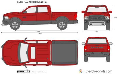 400x255 Dodge Ram 1500 Rebel Vector Drawing