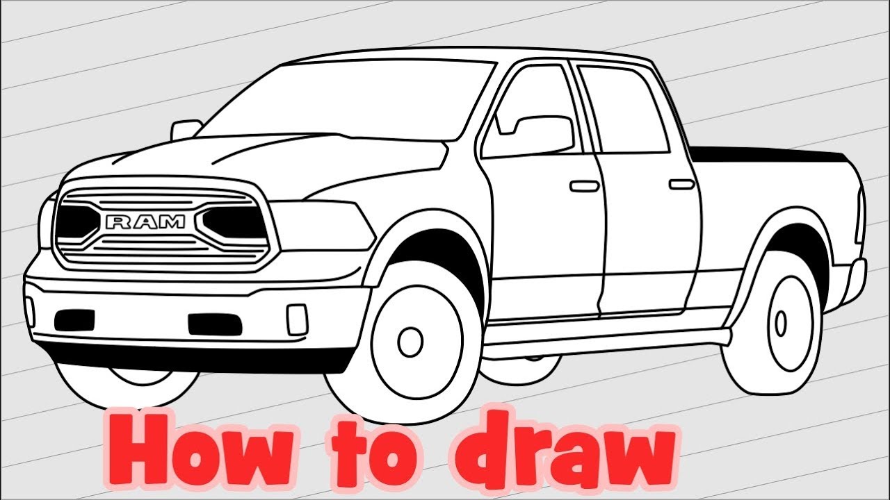 1280x720 How To Draw Truck Dodge Ram 1500