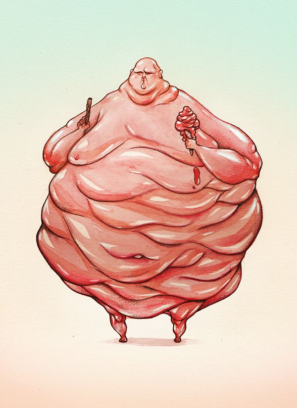 600x825 Ice Cream Man Made With Watercolour And Ink Cardboard