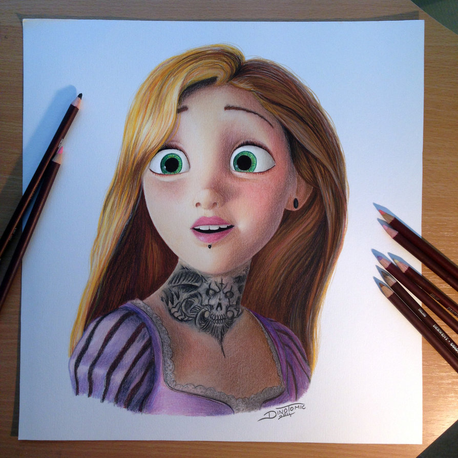 894x894 Rapunzel Color Pencil Drawing By Atomiccircus