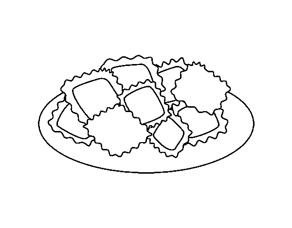600x470 Ravioli Coloring Page