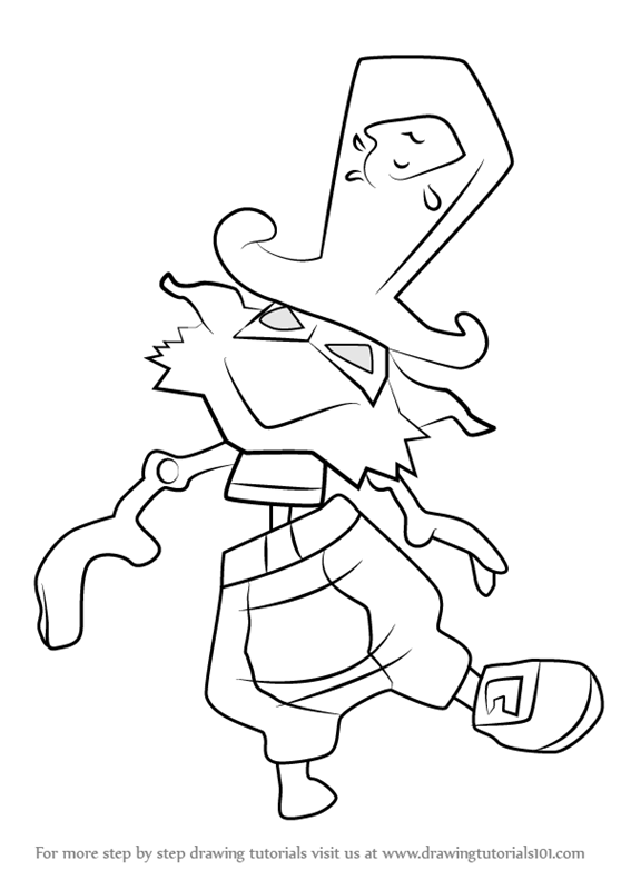 567x800 Learn How To Draw Admiral Razorbeard From Rayman (Rayman) Step By