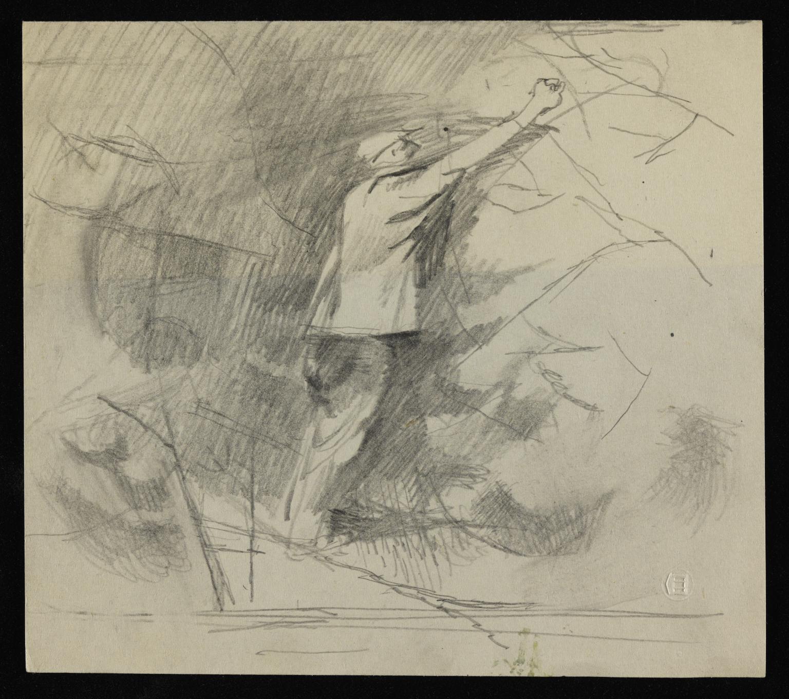 1536x1362 Drawing Of A Man Reaching Out For Something', Keith Vaughan, [1939