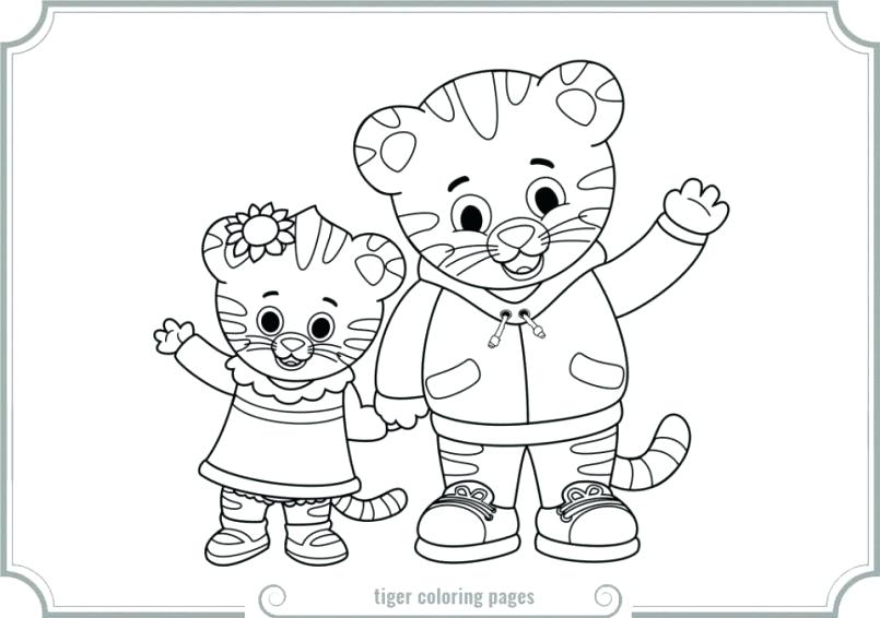 805x566 Coloring Pages ~ Tiger Coloring Book Line Drawing At Free