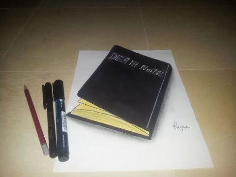 480x360 Drawing 3d Realistic Death Note's Book Tutorial