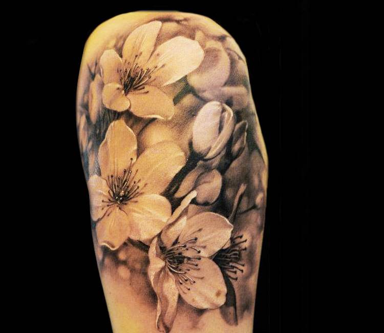 750x650 Cherry Blossom Flowers Tattoo By John Maxx Post 7151