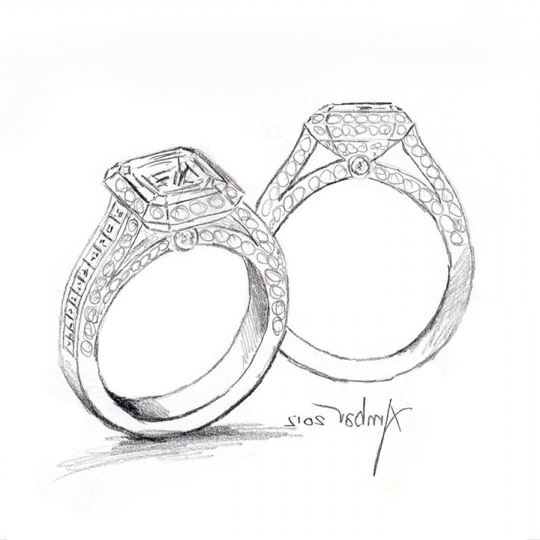 1080x1080 Hand Drawing Cosmic Fire Engagement Ring Caymancode