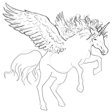 450x450 Paper Time Step By Step Instructions To Draw Unicorns With Wings