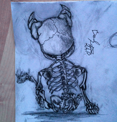 490x513 Semi Realistic Cartoon Bendy Skeleton Bendyandtheinkmachine