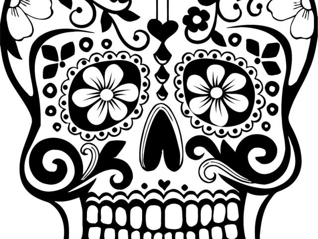 640x480 Drawn Sugar Skull Realistic