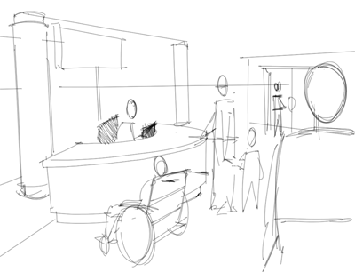 400x306 Interior Design Rendering Locating Figures In A Reception Area