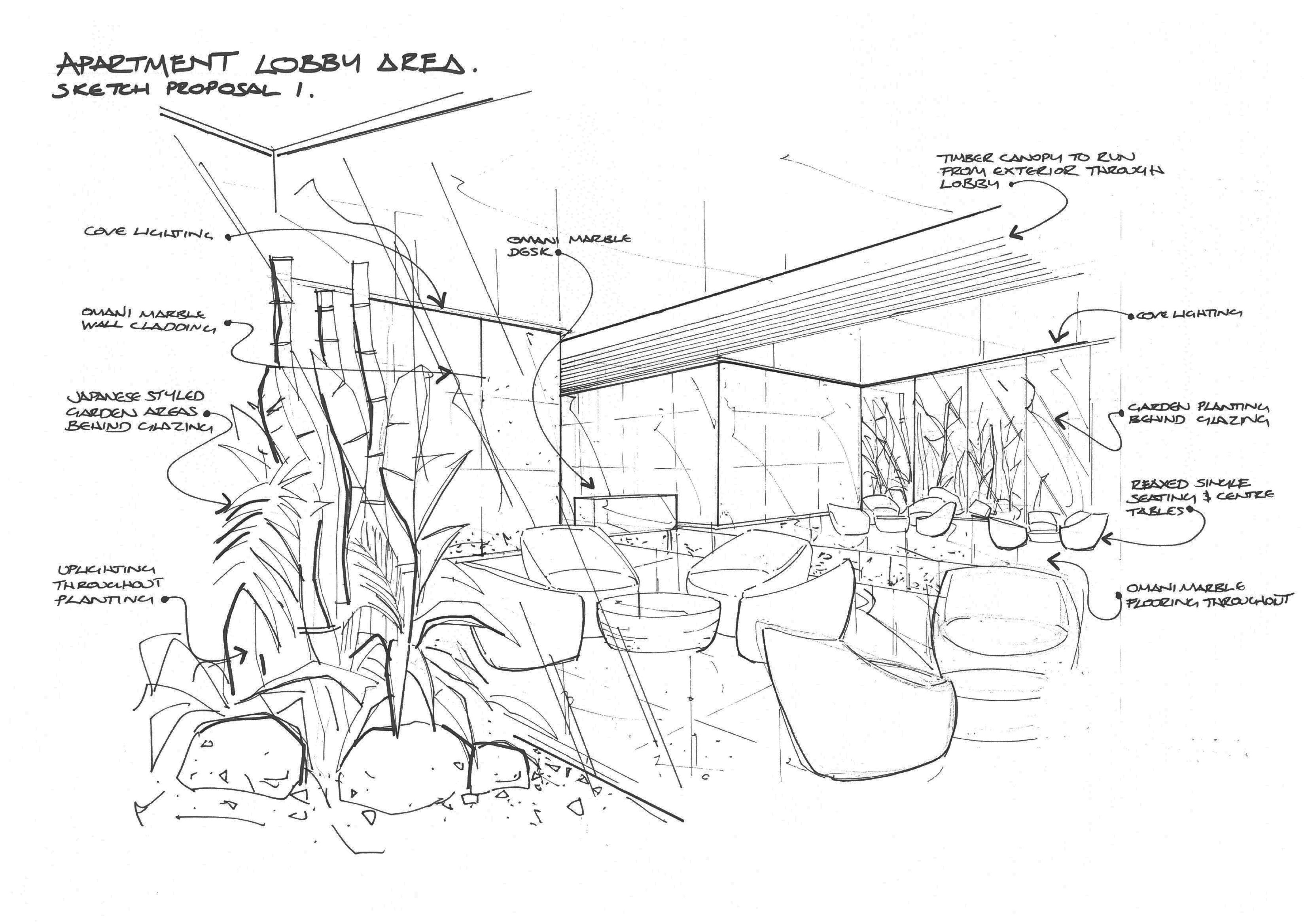 4958x3504 Apartment Reception Sketches