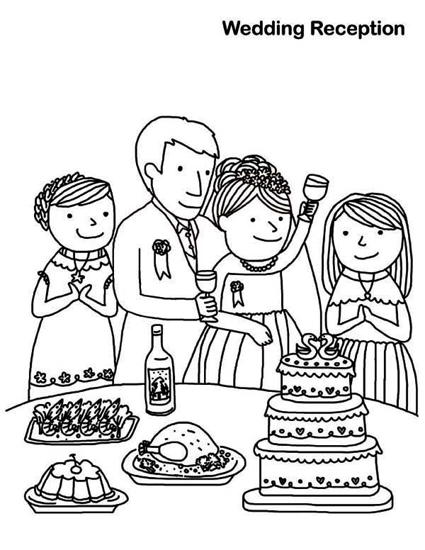 600x776 Wedding Reception Coloring Page Coloring Sun