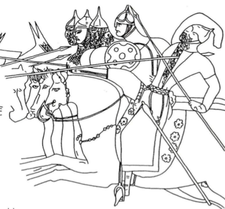 774x721 Drawing Of Panjekent Wall Painting, Reception Hall Vi.41, (After