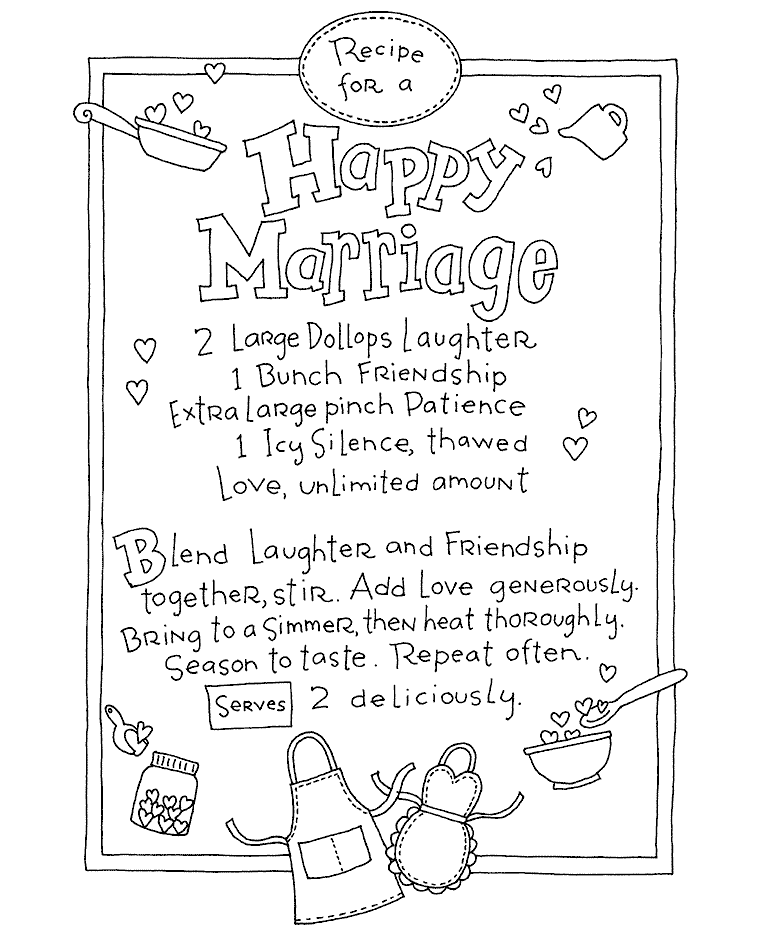765x937 Marriage Recipe Wood Mount Stamp V4 10908v