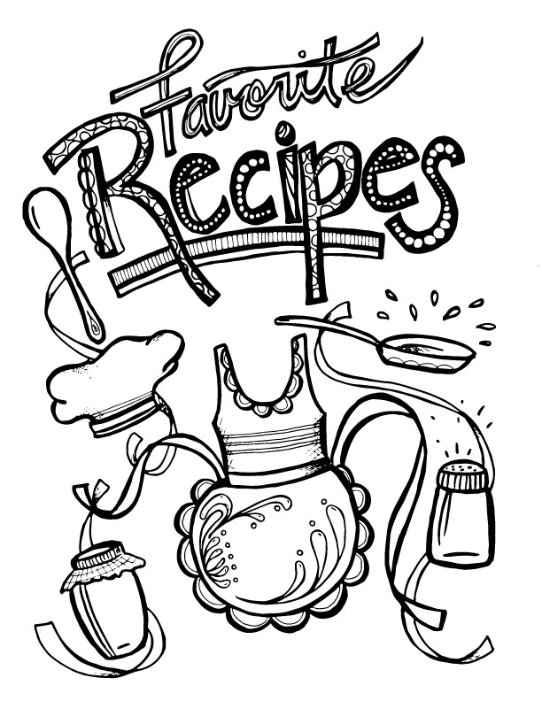 612x792 Collection Of Recipe Book Drawing High Quality, Free