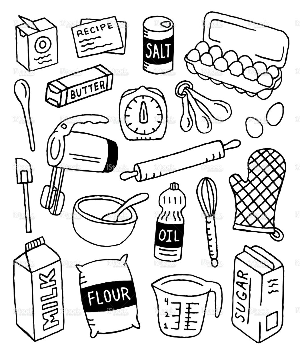 1050x1235 A Baking Themed Doodle Page. Journal Doodle