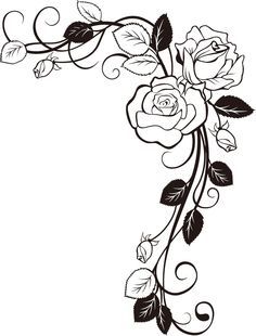 236x310 Roses And Vines With Roses In Red To Be Added To Thigh Piece