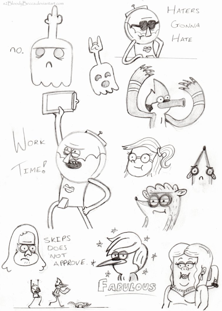 756x1056 Regular Show Sketch Dump By S2bloodybecca
