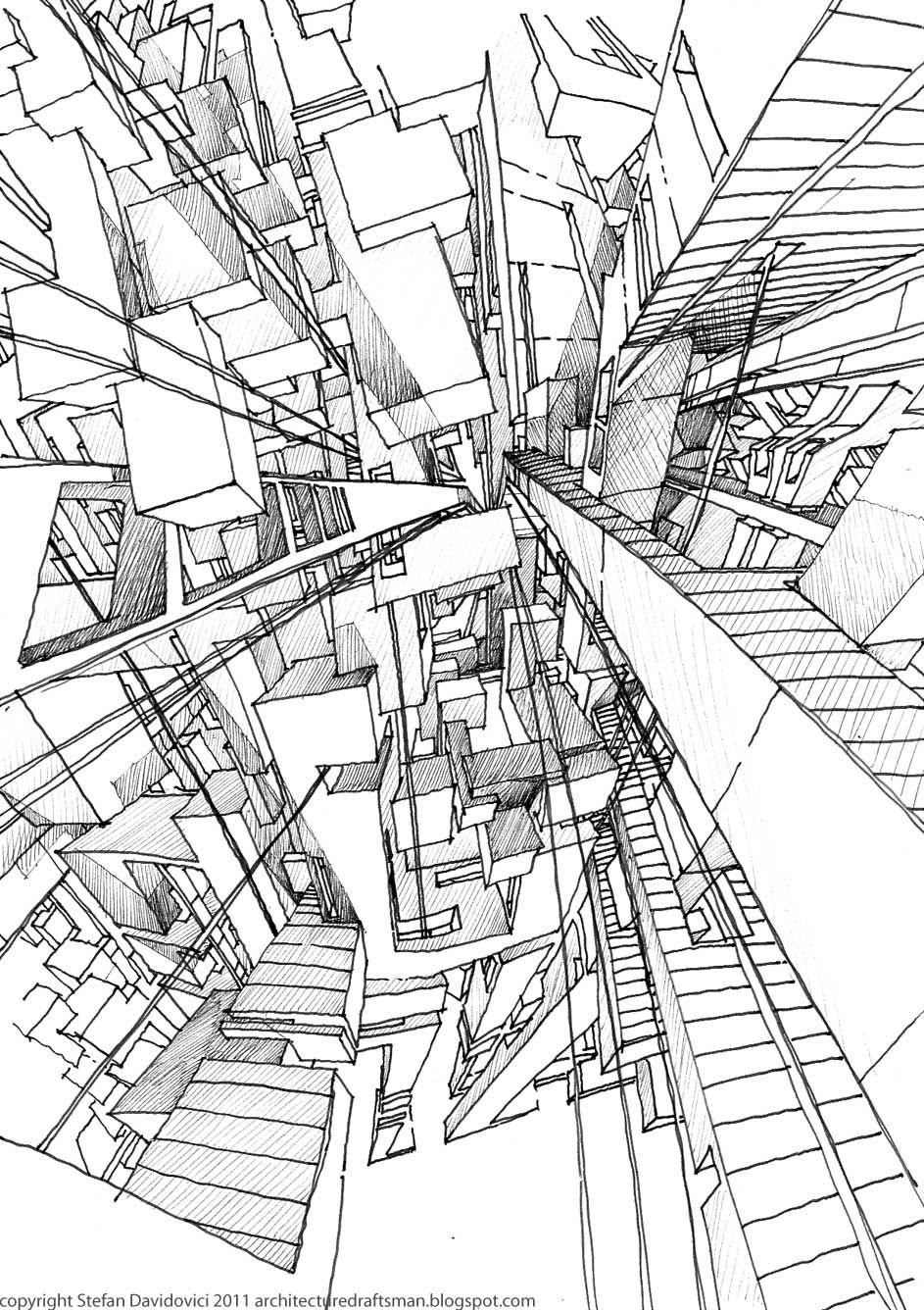 943x1336 Drawings Explore Architectural Space Freely, Without