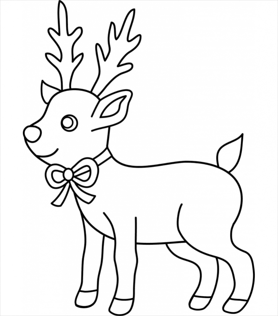 899x1023 Drawing Of A Reindeer Christmas Drawings Reindeer Fun