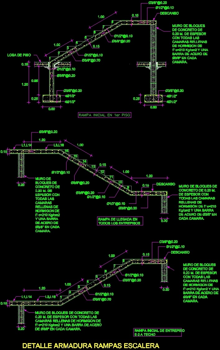 707x1123 Reinforced Concrete Staircase Detail Dwg Detail For Autocad