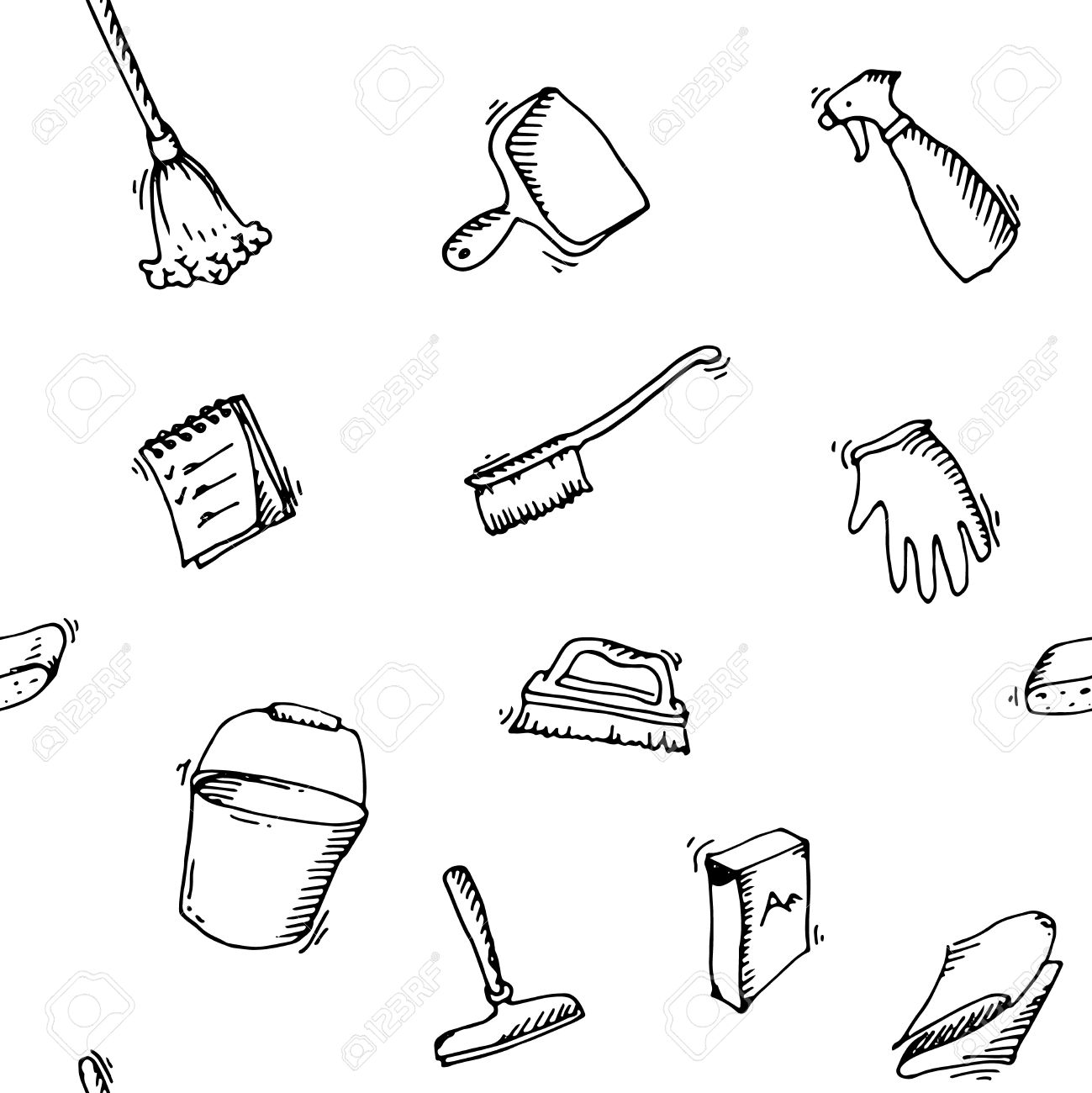 1299x1300 Interior Design Drawing Of Person With Broom Clipart Black