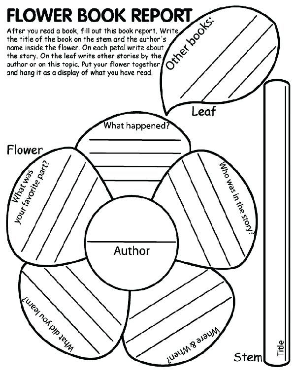 601x762 Book Templates For Kid Flower Report Coloring Page From Featured