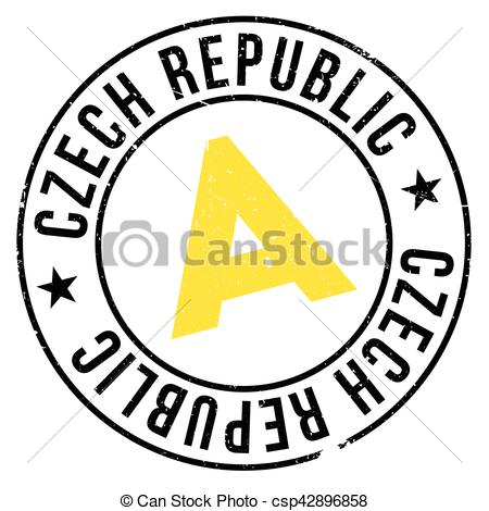 450x470 Czech Republic Stamp. Grunge Design With Dust Scratches
